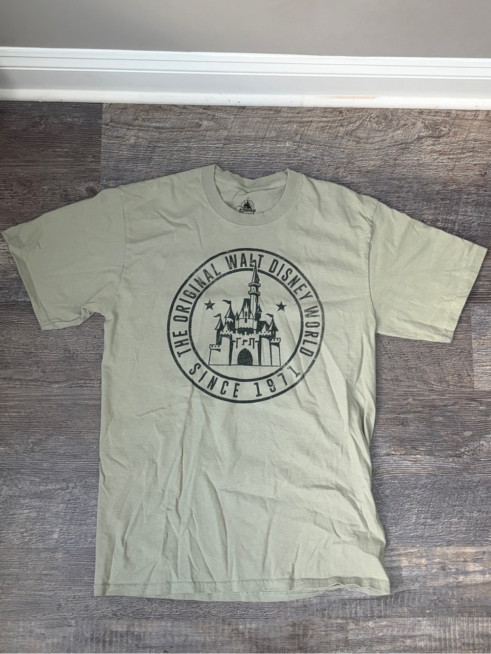 Disney World Castle Logo T-Shirt - Olive Green Authentic